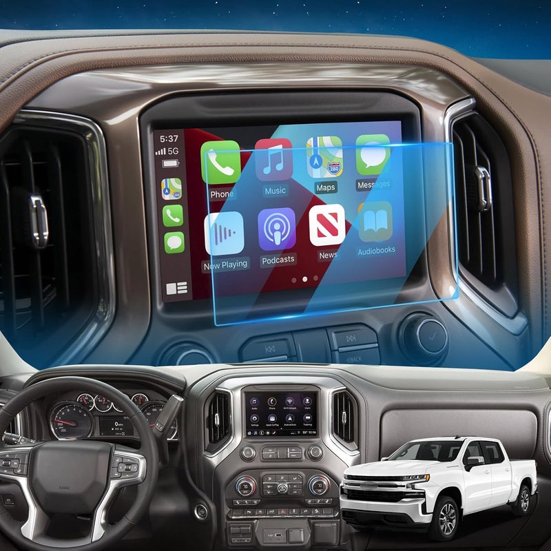 LFOTPP 2PCS 2014-2020 2021 Silverado 1500 2500HD 3500HD LTZ MyLink 8 Inch 2016-2021 GMC Sierra 8 inch screen protector Car Navigation Screen Protector Glass Infotainment Center Touch Display - Image 1